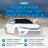 imageCamco Durable Compact Universal On the Go Vinyl RV Tow Car Windshield Protector from Chips and Cracks with Tool Free Installation Black