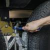 imageCamco EazLift Heavy Duty Wheel Stop with Ratchet Wrench Stabilizes Your Truck by Securing Tandem Tires to Prevent Movement Spaced 310quot Apart Large 44662