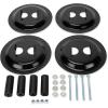 imageCamco HeavyDuty RV Stabilizing Jack Base Pads  Provides Greater Jack Stability  Made of Black PowderCoated Durable Steel  4Pack 57883