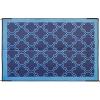 imageCamco Large Reversible Outdoor Patio Mat  Easy to Clean Perfect for Picnics Cookouts Camping and The Beach 6 x 9 Lattice Blue Design 42876