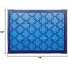 imageCamco Large Reversible Outdoor Patio Mat  Easy to Clean Perfect for Picnics Cookouts Camping and The Beach 9 x 12 Lattice Blue Design 42856