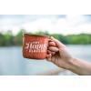 imageCamco Life is Better at The Campsite Ceramic Mug  Microwave and Dishwasher Safe  White Background with Sketched RVs Design  14oz 53383Retro Red