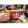 imageCamco Life is Better at The Campsite Ceramic Mug  Microwave and Dishwasher Safe  White Background with Sketched RVs Design  14oz 53383Speckled Red