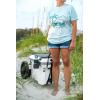 imageCamco Life is Better at The Campsite Crew Neck Short Sleeve TShirt  Features Soft RingSpun Cotton Fabric Palm Tree and RV Design on Ice Blue and is Machine Washable  XLarge 53338
