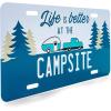 imageCamco Life is Better at The Campsite Novelty Vehicle Front License Plate  Perfect for RVs Campers and Trailers and More 6quot x 12quot Navy Blue 53250Navy Blue