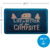 imageCamco Life is Better at The Campsite Scrub Rug  Ideal for Homes Outdoors Under Pet Bowls and More  Easy to Clean  TealWhite Small 53199Blue