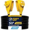 imageCamco Power Grip 50Ft 30 Amp RV Extension Cord w90 Locking End  Rated for 125V  3750W  Features Threaded Locking Ring for Weatherproof Connection ampamp 10Gauge Copper Wire 5552550Foot