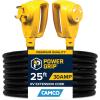 imageCamco Power Grip 50Ft 30 Amp RV Extension Cord w90 Locking End  Rated for 125V  3750W  Features Threaded Locking Ring for Weatherproof Connection ampamp 10Gauge Copper Wire 5552525Foot