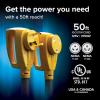 imageCamco Power Grip 50Ft 30 Amp RV Extension Cord w90 Locking End  Rated for 125V  3750W  Features Threaded Locking Ring for Weatherproof Connection ampamp 10Gauge Copper Wire 5552550Foot