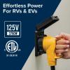 imageCamco Power Grip 50Ft 30 Amp RV Extension Cord w90 Locking End  Rated for 125V  3750W  Features Threaded Locking Ring for Weatherproof Connection ampamp 10Gauge Copper Wire 5552550Foot