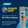 imageCamco Power Grip Electrical Offset Adapter  15 amp to 50 amp RV Power Adapter  Offset Design to Relieve Cord Stress 5513730amp to 50amp Adapter