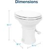 imageCamco Premium Ceramic CamperRV Toilet  Features Gravity Flush System wConvenient Foot Pedal  FullSized Ergonomic Design w18quot Chair Height  SoftClose Wood Seat ampamp Lid  Bone 41715White