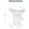 imageCamco Premium Ceramic CamperRV Toilet  Features Gravity Flush System wConvenient Foot Pedal  FullSized Ergonomic Design w18quot Chair Height  SoftClose Wood Seat ampamp Lid  Bone 41715Bone