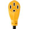 imageCamco RV Dogbone Electrical Adapter with Innovative 180 Degree Bend Design and PowerGrip Handle  15 Amp Male to 50 Amp Female 12quot 55168One Size