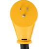 imageCamco RV Dogbone Electrical Adapter with Innovative 180 Degree Bend Design and PowerGrip Handle  15 Amp Male to 50 Amp Female 12quot 55168One Size