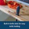 imageCamco RVMarine Over The Sink Cutting Board  Features Adjustable NonSlip Feet Builtin Knife Slots and a Durable 3Ply Bamboo Construction  24inches x 8inches 43543