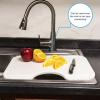 imageCamco RVMarine Sink Mate Cutting Board  Features Adjustable NonSlip Rubber Feet Scrap CutOut Builtin Juice Groove and Measures 12Inches x 18Inches for Larger RVBoat Sinks 43850