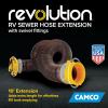 imageCamco Revolution 10Foot CamperRV Sewer Hose Kit  Features PreAttached 360Degree Rotating Fittings  Includes Wire Guards 3963910 Extension Hose