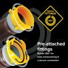 imageCamco Revolution 10Foot CamperRV Sewer Hose Kit  Features PreAttached 360Degree Rotating Fittings  Includes Wire Guards 3963910 Extension Hose
