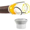 imageCamco Revolution RV Sewer Hose Bayonet Elbow  Features a BuiltIn Gasket for an OdorTight Connection a 360Degree Swivel for Easy Install and Includes a 4in1 Adapter 394714in1 Sewer Elbow
