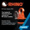 imageCamco Rhino RV Sewer Adapter PRO  Clear Sewer Hose Elbow with Drain Lock Adapter  Includes Ergonomic Handle ampamp Flexible Adapter 39730