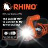 imageCamco Rhino RV Sewer Hose Extender PRO  5 Sewer Hose Extension  TorqueGrip Handle with Builtin LED Flashlight  The Easiest Way to Connect Your RV Sewer Hose 39570