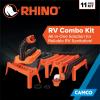 imageCamco Rhino Ultimate 20 RV Sewer Hose Kit  AllinOne Sewer Hose Solution  11Piece Combo Kit Includes Storage Box for Nesting Support ampamp Camper Organization 43075