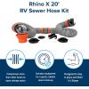 imageCamco Rhino X 20Ft CamperRV Sewer Hose Kit  2 10Ft Heavy Duty RV Septic Hoses  Designed to Hold Shape ampamp Stay inPlace  Includes 4in1 RV Adapter ampamp 360 Swivel RV Sewer Hose Fittings 39390