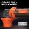 imageCamco RhinoFLEX 20Ft RV Sewer Hose Kit  Features Clear Elbow Fitting wRemovable 4in1 Adapter  Connects to 3 Slip or 3354 NPT Threaded Sewer Connection 3974215 Rhino Sewer Hose