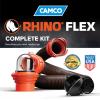 imageCamco RhinoFLEX 20Ft RV Sewer Hose Kit  Features Clear Elbow Fitting wRemovable 4in1 Adapter  Connects to 3 Slip or 3354 NPT Threaded Sewer Connection 3974215 Rhino Sewer Hose