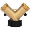 imageCamco Solid Brass Water Wye Valve Easy Grip Valve Handles and Simple Water Hose Connection CSA Low Lead Certified  20123No Size