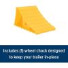 imageCamco Standard Wheel Chock for Trailers ampamp RVs  Heavy Duty Trailer Wheel Chock Constructed of Durable Plastic wUV inhibitors  for Use wTires Up to 26inches  ReHitch in Confidence  44412Standard