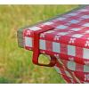 imageCamco Tablecloth Clamps  Secures Tablecloth onto Table in Windy Conditions Great for Patio and Park Bench Tables  4 Pack Red 44003