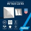 imageCamco Universal RV Roof Vent Replacement Kit  Fits Standard 14quot x 14quot Vent Openings  Works with Jensen Ventline and Elixir Models  Includes 3 Hardware Options 40195