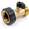 imageCamco 20222 Brass Connector Straight Stainless Steel Shutoff Valve and Easy Grip HandlesEasily Connects to Standard Water Hose 2022Brass Shut Off Valve