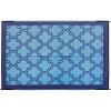 imageCamco Large Reversible Outdoor Patio Mat  Easy to Clean Perfect for Picnics Cookouts Camping and The Beach 6 x 9 Lattice Blue Design 42876
