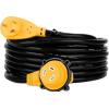 imageCamco Power Grip 50Ft 30 Amp RV Extension Cord w90 Locking End  Rated for 125V  3750W  Features Threaded Locking Ring for Weatherproof Connection ampamp 10Gauge Copper Wire 5552525Foot