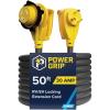 imageCamco Power Grip 50Ft 30 Amp RV Extension Cord w90 Locking End  Rated for 125V  3750W  Features Threaded Locking Ring for Weatherproof Connection ampamp 10Gauge Copper Wire 5552550Foot