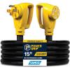 imageCamco Power Grip 50Ft 50 Amp RV Extension Cord  Rated for 125250 V12500 W  Features Copper 63  81Gauge Wires for Superior Conductivity ampamp Coated wHeatResilient PVC 5519915Foot