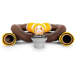 imageCamco 39667 Revolution 20 Sewer Hose Kit with Swivel Fittings and Wye Connector  Ready To Use Kit with Fittings Hoses and Storage Caps Great For RVs with Separate Tank Valves