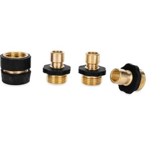 imageCamco 58quot Brass and Steel Quick Hose Disconnect  Connect and Disconnect Between Multiple Hose Attachments  Automatic ShutOff When Disconnected  1 Female ampamp 3 Male Fittings  4 Count  20136