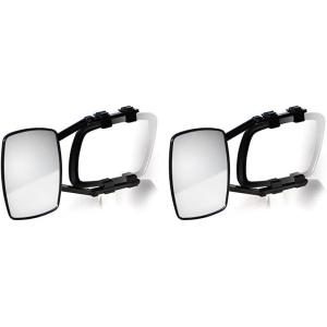 imageCamco ClampOn Dual View Towing Mirror  Features 2 Independently Adjustable Mirrors and an Aerodynamic Design  Black 256531 Count Pack of 2
