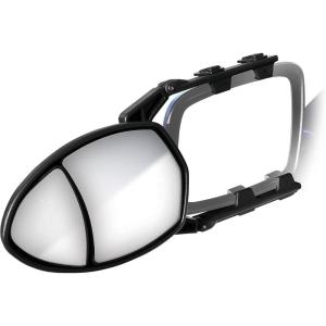 imageCamco ClampOn Dual View Towing Mirror  Features 2 Independently Adjustable Mirrors and an Aerodynamic Design  Black 25653One Size