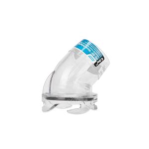 imageCamco Clear 45 Degree RV Sewer Hose Adapter Fitting  Features 4 Bayonet Prongs a HeavyDuty Polycarbonate Construction and is Compatible with 3Inch Diameter Sewer Hoses 39432