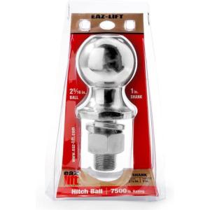 imageCamco EazLift 48224 2 516quot Hitch Ball with 1quot Shank Chrome Plated Heavy Duty Steel 7500 lb Rating