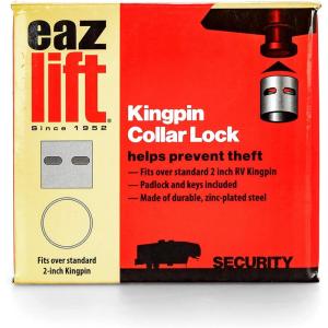 imageCamco EazLift RV 5th Wheel Trailer Kingpin Collar Lock  Locks to Your Kingpin to Protect Your RV 5th Wheel from Theft While in Storage Fits Standard 2quot Kingpin 48856One Size