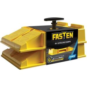 imageCamco Fasten Premium RV Leveling Trailer Ramps wConvenient Handle  Nesting Design for RV Storage  Compatible wSquare Leveling Blocks  2Pack 44535