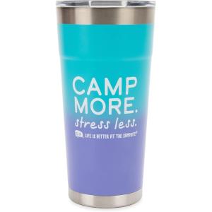 imageCamco Life is Better at The Campsite 20oz Painted Tumbler  Features Superior Heat and Ice Retention Made of KitchenGrade Stainless Steel and a Unique Design of Camp More Stress Less 53317