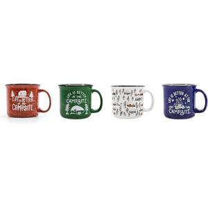 imageCamco Life is Better at The Campsite Coffee Mugs  Ceramic  14oz  4Pack 53357One Size
