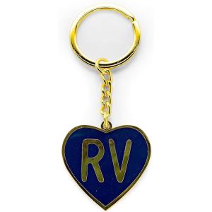 imageCamco Life is Better at The Campsite Navy Blue RV Heart KeychainGold Ring for Car Fobs and Keys 53288Navy Blue Rv Heart